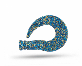 Ghost Tail Large - Blue Gold Glitter